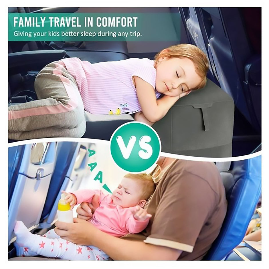 i-emporium Inflatable Travel Footrest - Neck Pillow, Sleep Mask, And Ear Plugs Pack