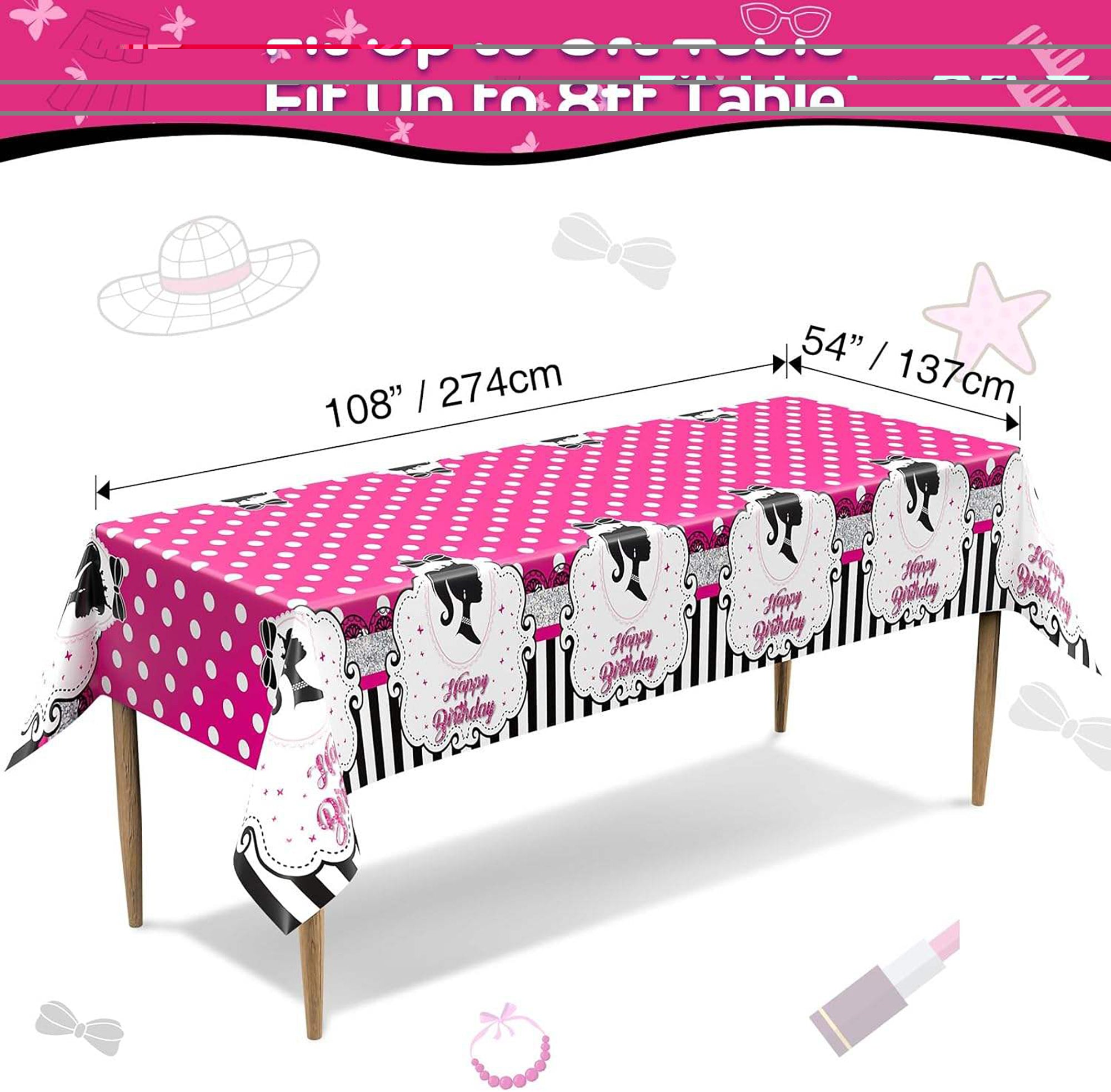 i-emporium Pink Backdrop for Girls - Happy Birthday Barbie Theme - Princess Theme