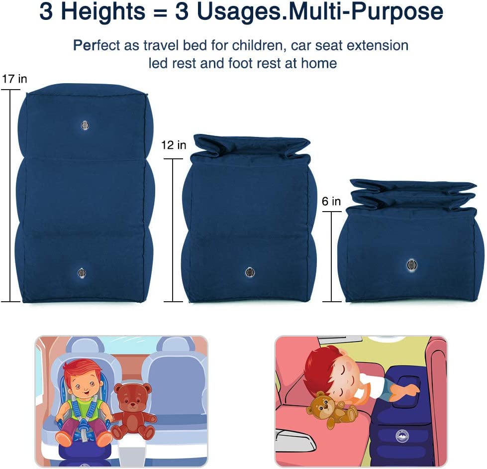 i-emporium Inflatable Travel Foot Rest Pillow Adjustable Height Pillow