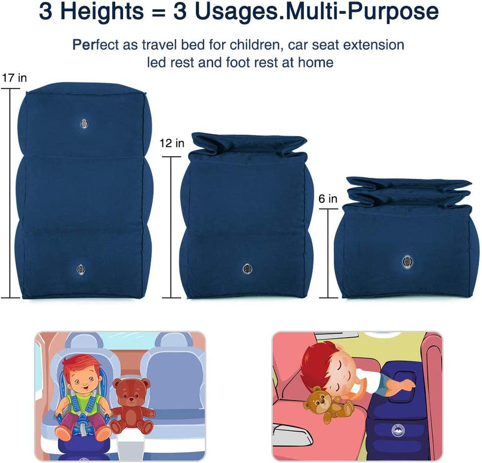 i-emporium Inflatable Travel Foot Rest Pillow Adjustable Height Pillow