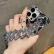 i-emporium iPhone Glitter Diamond Case with Wrist Strap Loop – Bling Rhinestone Sparkle Silver