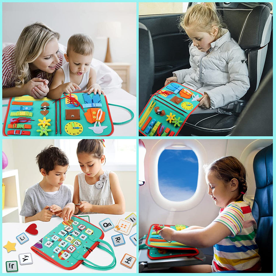 i-emporium Toddler Activity Book Sensory Montessori Activity Board Toy