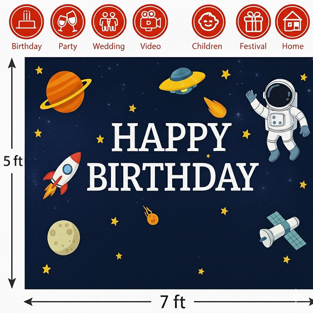i-emporium Space Theme Birthday Party Decoration Pack 208-Pieces