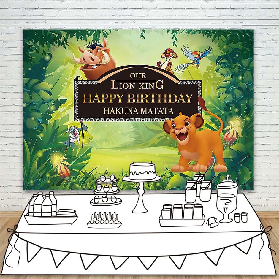 i-emporium Lion King Party - Safari Party - Decor Birthday Vinyl Backdrop - 5ft x 3ft