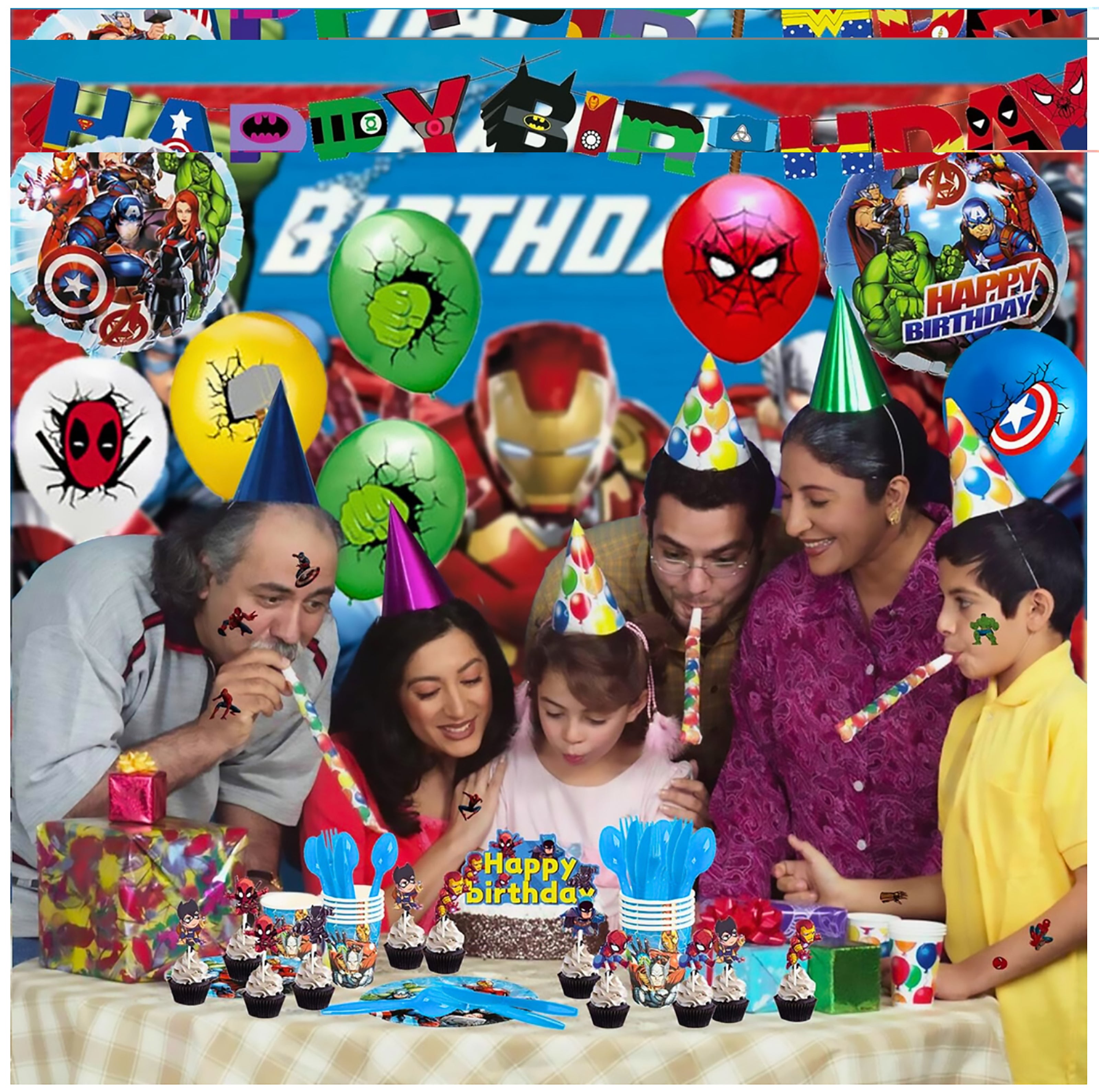 i-emporium Marvel | Superheroes | Avengers Birthday Party Decorations Supplies 267 Pcs
