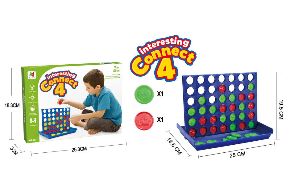 i-emporium Board Game Family Fun Game Four in a Row for Kids & Adults
