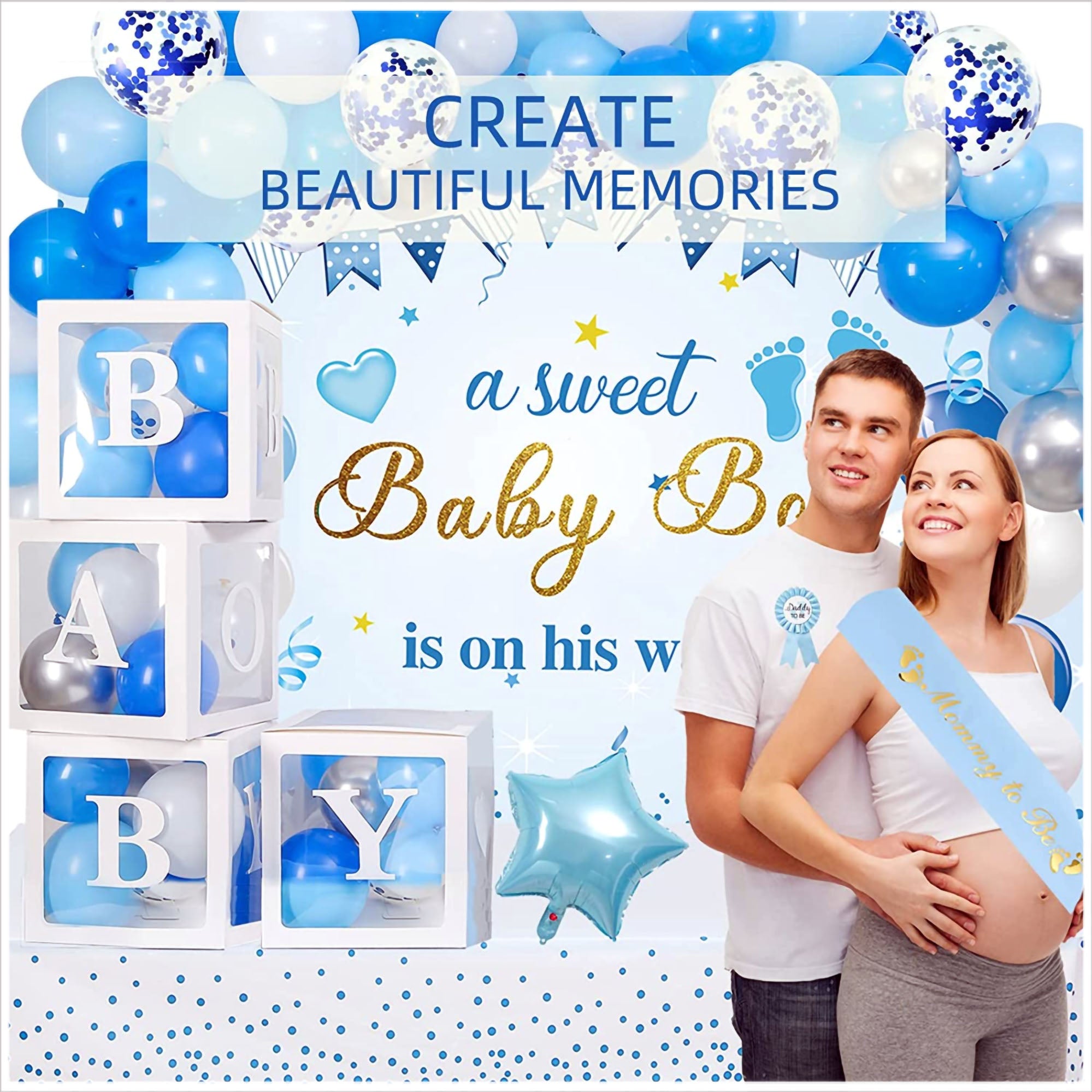 i-emporium 241 Pcs - Baby Shower Decorations - Baby Boy