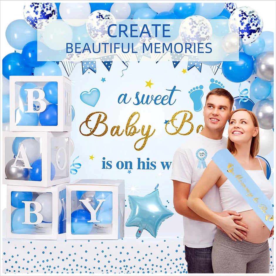 i-emporium 241 Pcs - Baby Shower Decorations - Baby Boy
