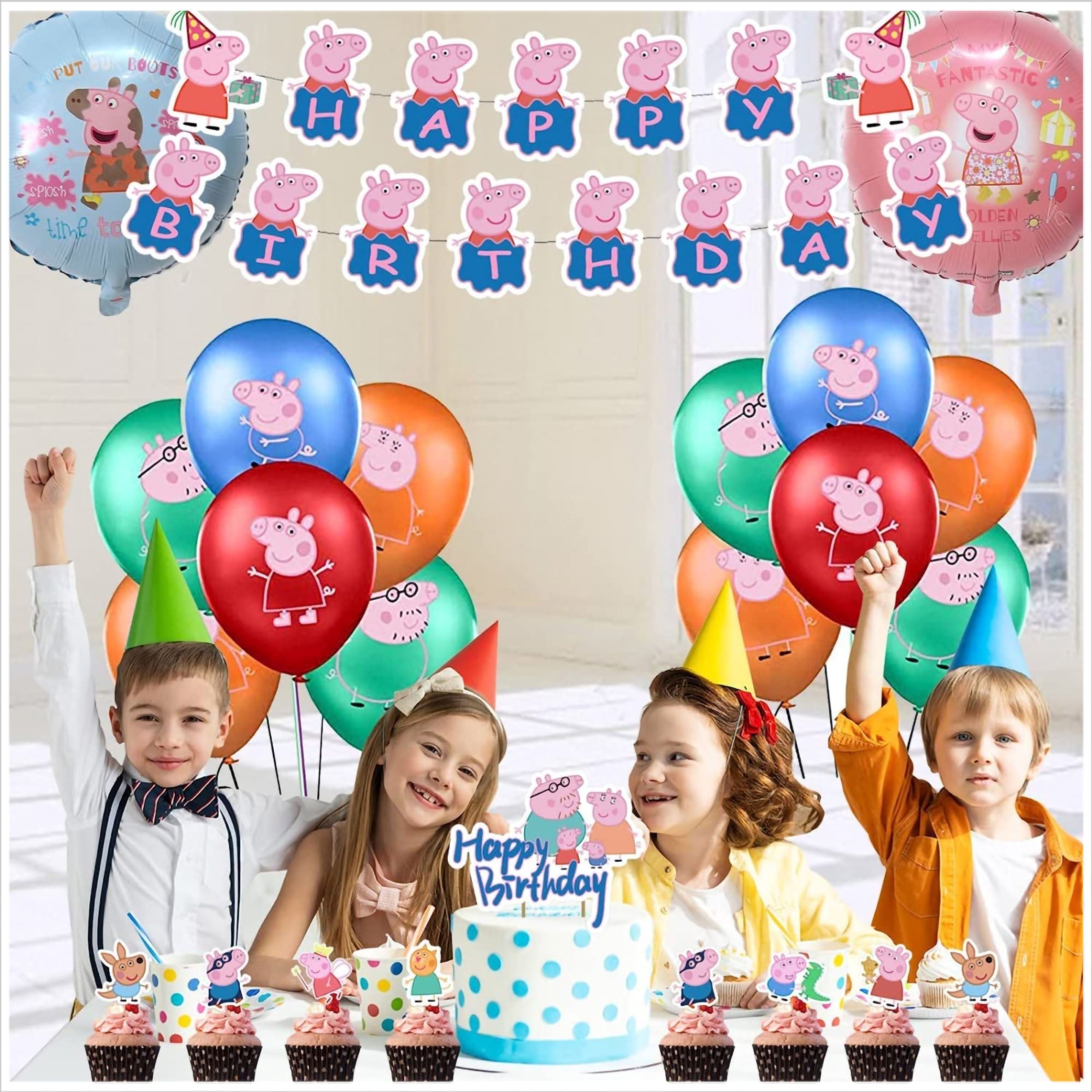 i-emporium Peppa Pig Birthday Party Decorations Supplies 244 Pieces