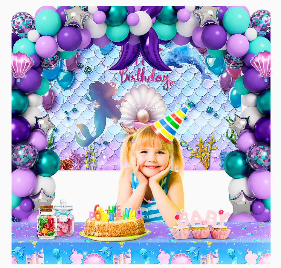 i-emporium Mermaid Party Decorations Packs for Girls Headband Pack of 110 Pieces