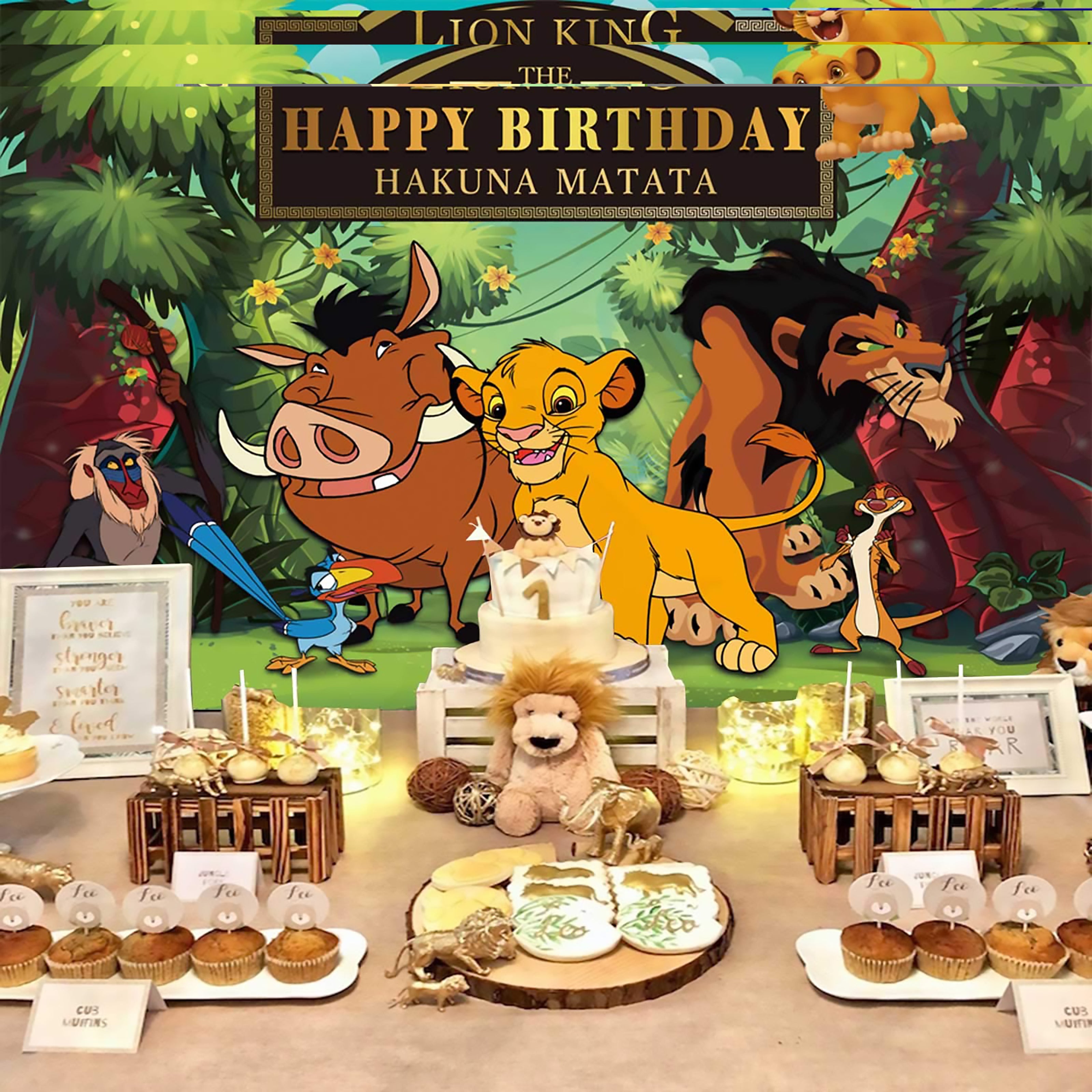 i-emporium Lion King Party - Safari Party - Decor Birthday Vinyl Backdrop - 5ft x 3ft