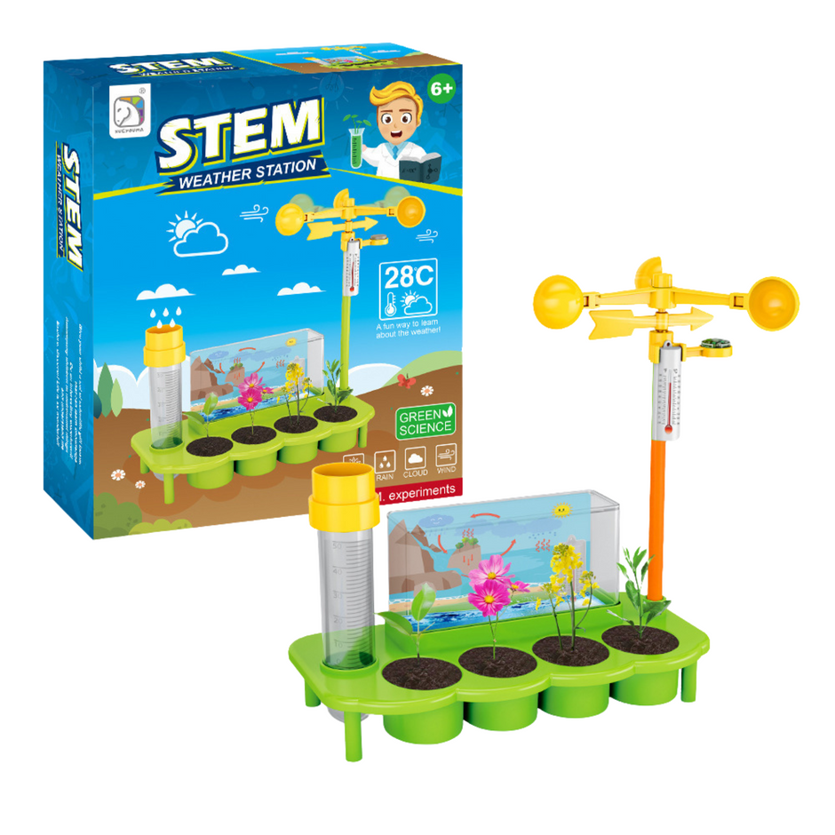 i-emporium STEM Weather Station Kit - DIY Weather & Plant Growth Science Set (Green)