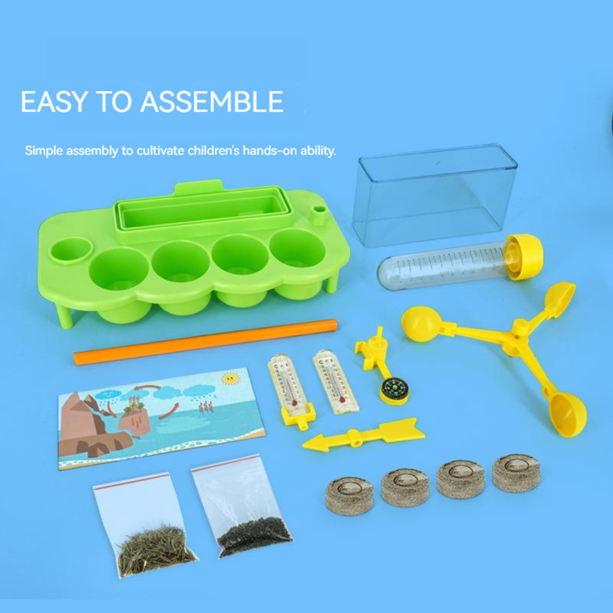i-emporium STEM Weather Station Kit - DIY Weather & Plant Growth Science Set (Green)