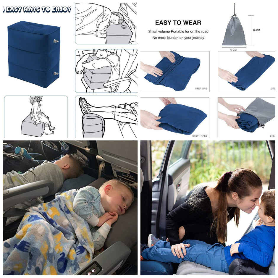 i-emporium Inflatable Travel Foot Rest Pillow Adjustable Height Pillow