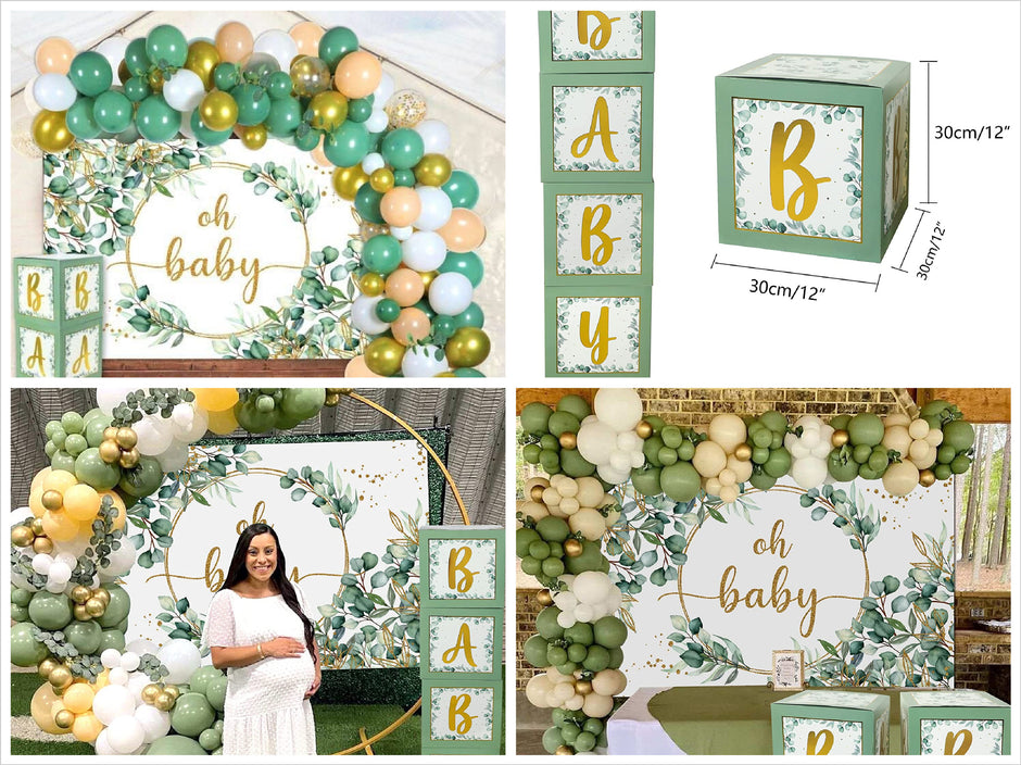 i-emporium Sage Green Neutral Baby Shower - Gender Reveal Decoration - 283 Piece