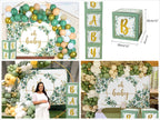 i-emporium Sage Green Neutral Baby Shower - Gender Reveal Decoration - 283 Piece