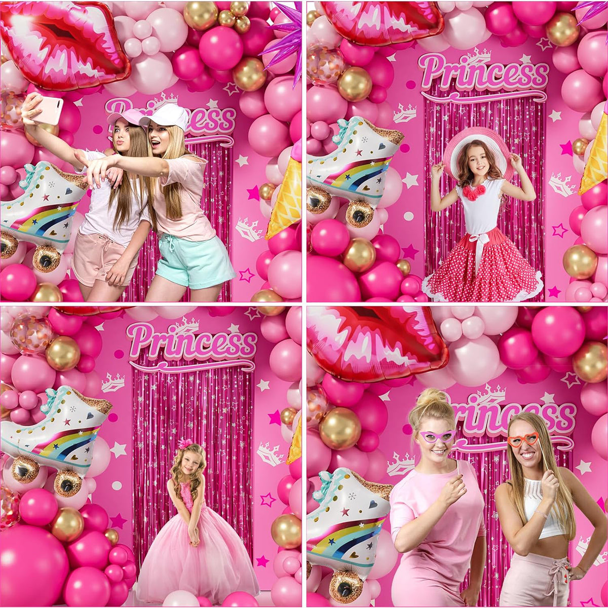 i-emporium Pink Balloon Arch Kit Garland Set for Barbie Princess Theme - 130 Pieces
