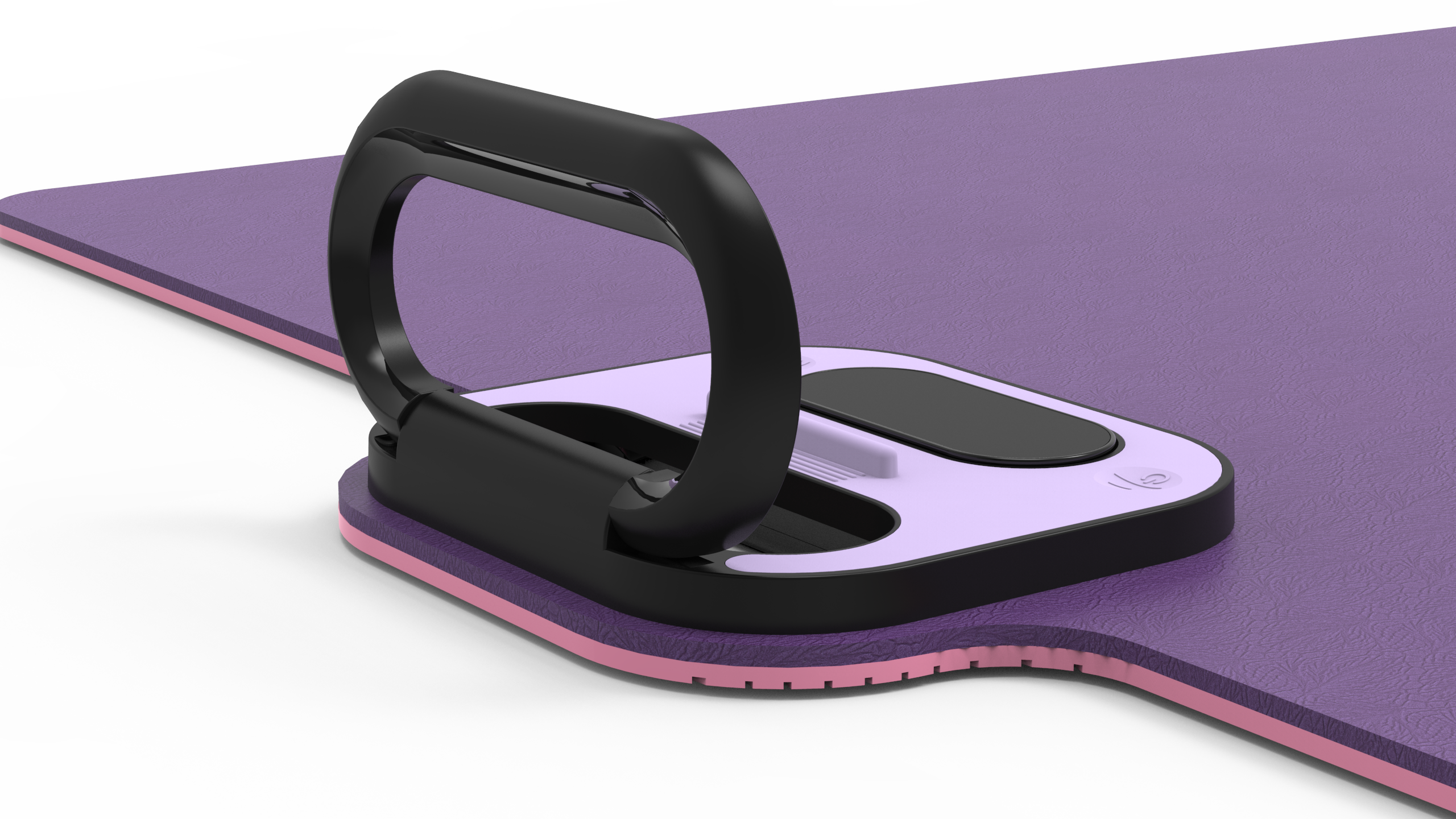 i-emporium Yoga Mat with Built-in Timer and Phone Holder TPE Pink