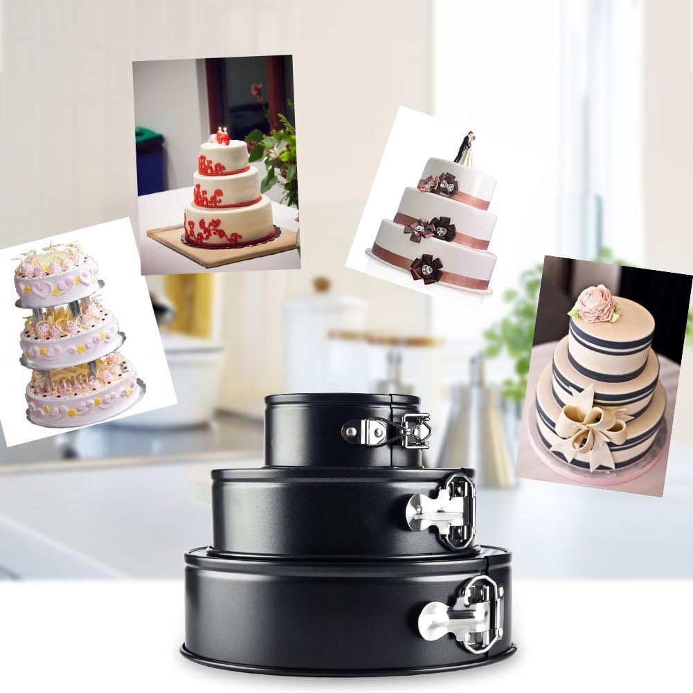 i-emporium Cake Pan Set Springform 3 Piece Cake Tin and Baking Pan Collection