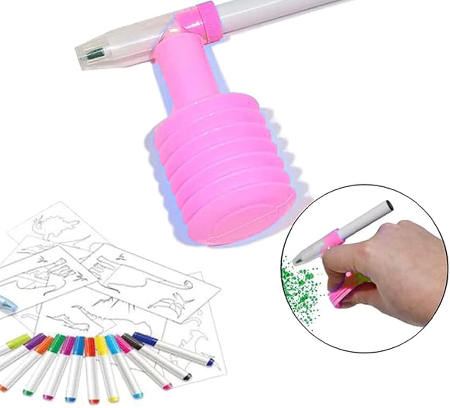 i-emporium Blow Pens Airbrush Kit Kids Creative Spray Art Set