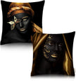 i-emporium African Theme Black and Gold Cushion Covers - 50 x 50cm - 2 Piece