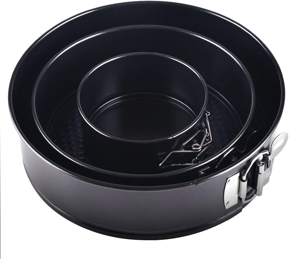 i-emporium Cake Pan Set Springform 3 Piece Cake Tin and Baking Pan Collection