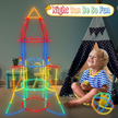 i-emporium Luminous Tube 3D Blocks Building Set 400 Pieces - STEM Glow Construction Toy