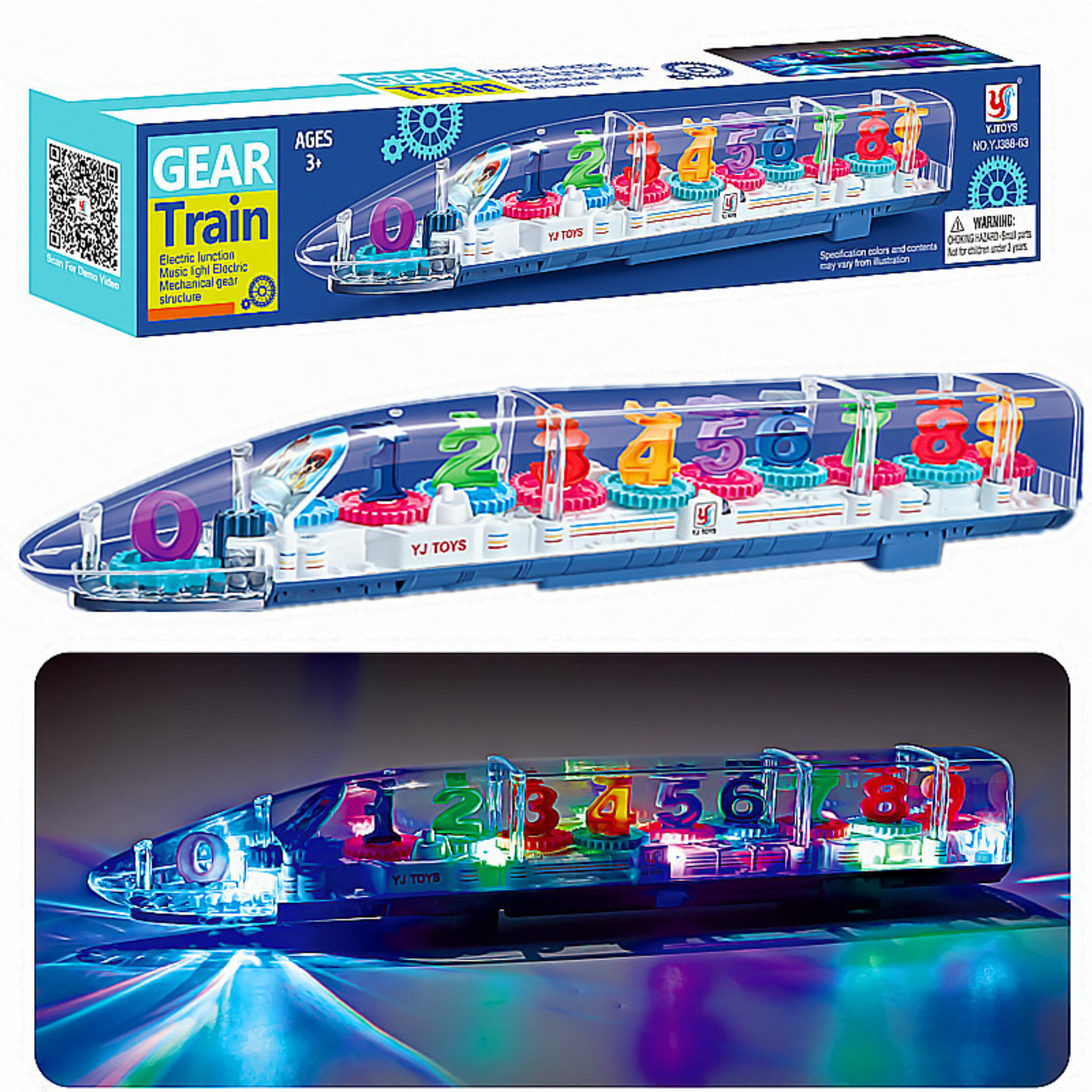 i-emporium Gear Train Electric Toy with Lights & Music - Educational STEM Train
