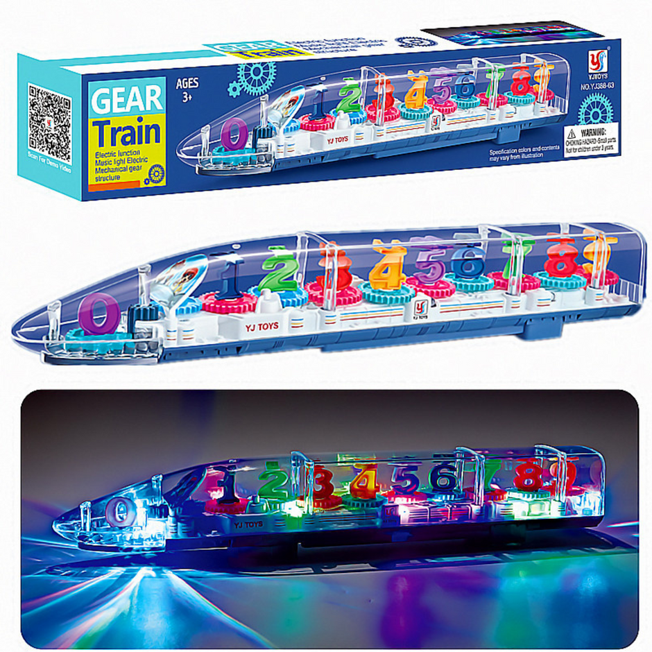 i-emporium Gear Train Electric Toy with Lights & Music - Educational STEM Train