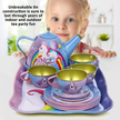 i-emporium Tea Set for Kids with Carrying Case - 15 Piece - Unicorn Set