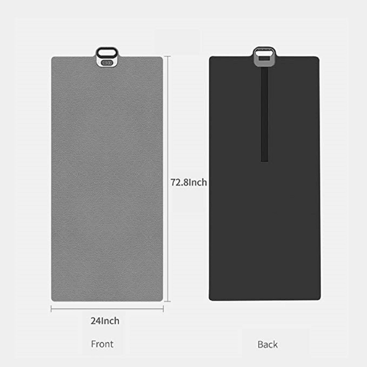 i-emporium TPE Yoga Mat - Exercise Fitness Mat with Timer and Phone Holder - Non-Slip - Black, Grey