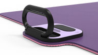 i-emporium TPE Yoga Mat - Exercise Fitness Mat with Timer and Phone Holder - Non-Slip - Purple, Pink