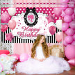 i-emporium Pink Backdrop for Girls - Happy Birthday Barbie Theme - Princess Theme