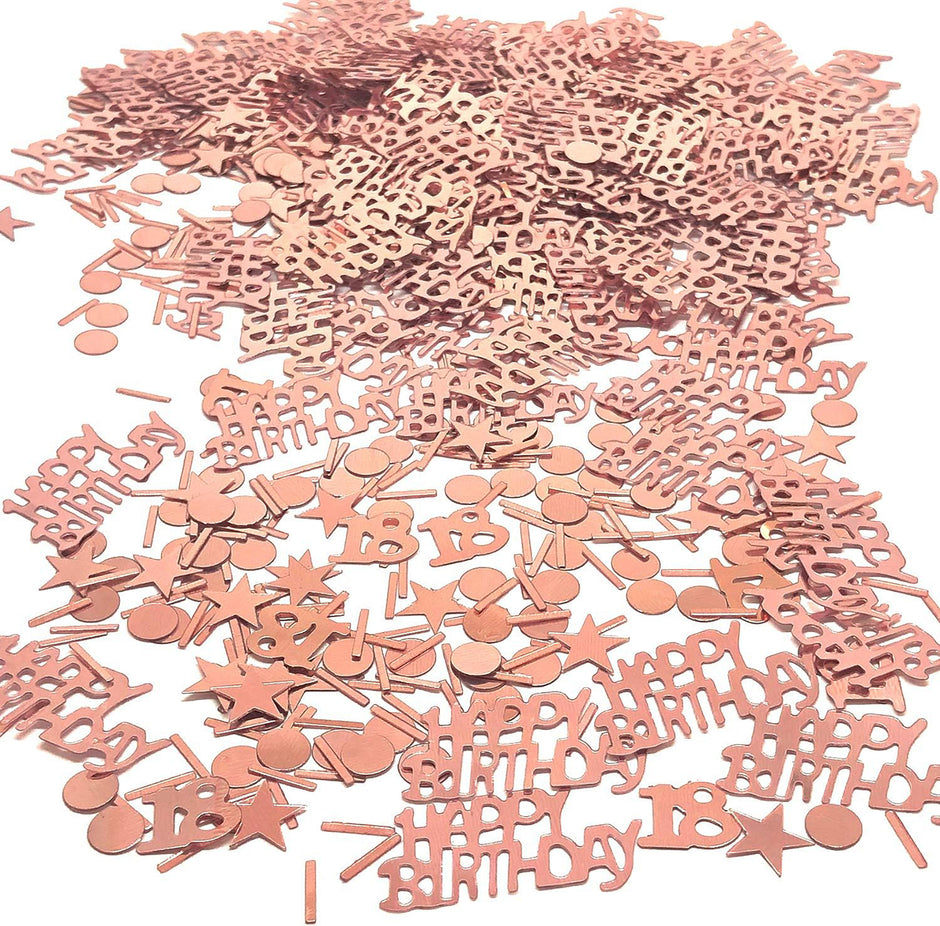 i-emporium Rose Gold Balloons Table Runner Party Pack - Happy Birthday Set - 31 Pieces