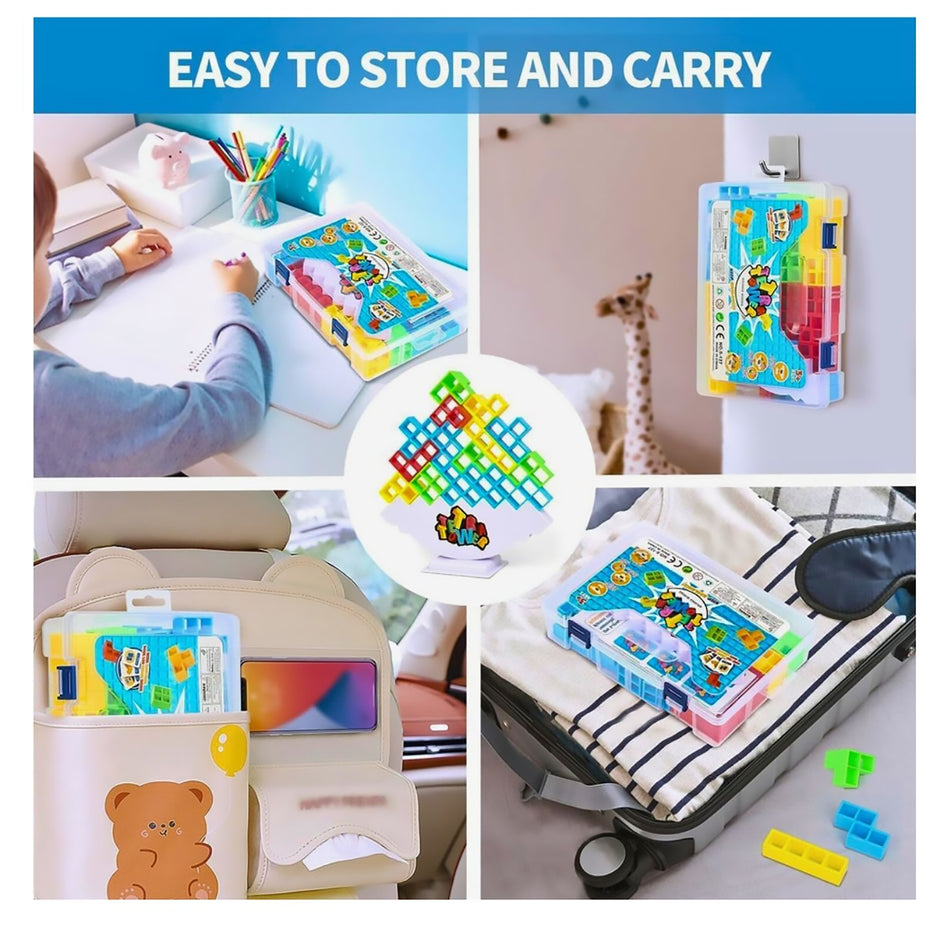 i-emporium Tetra Tower Game - 48 Pieces Tetra Tower Stacking Game