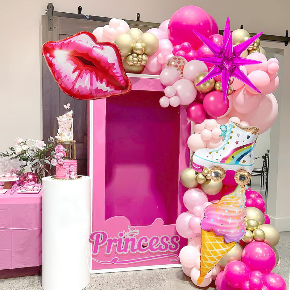 i-emporium Pink Balloon Arch Kit Garland Set for Barbie Princess Theme - 130 Pieces
