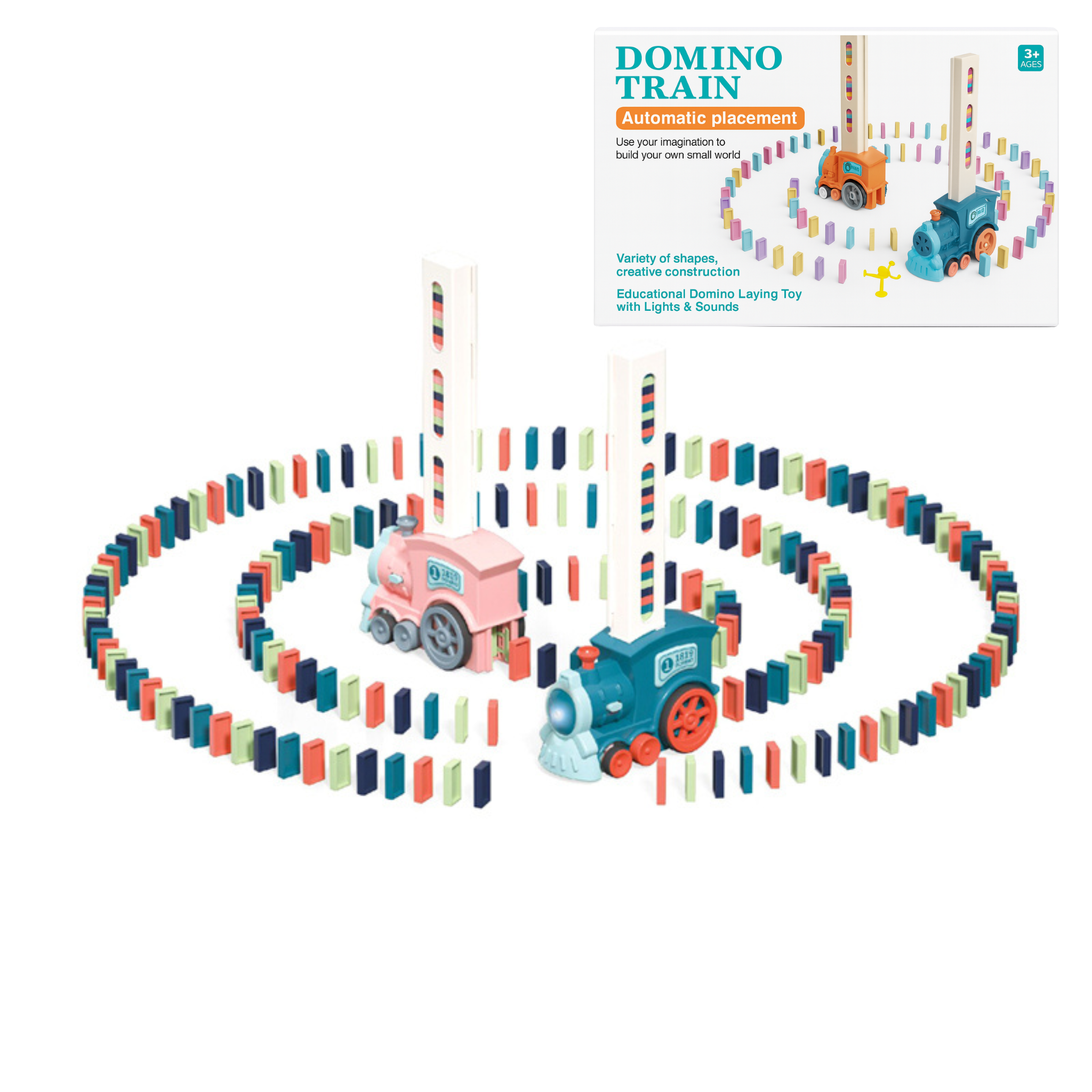Automatic Domino Train Toy – Electric STEM Stacking Set