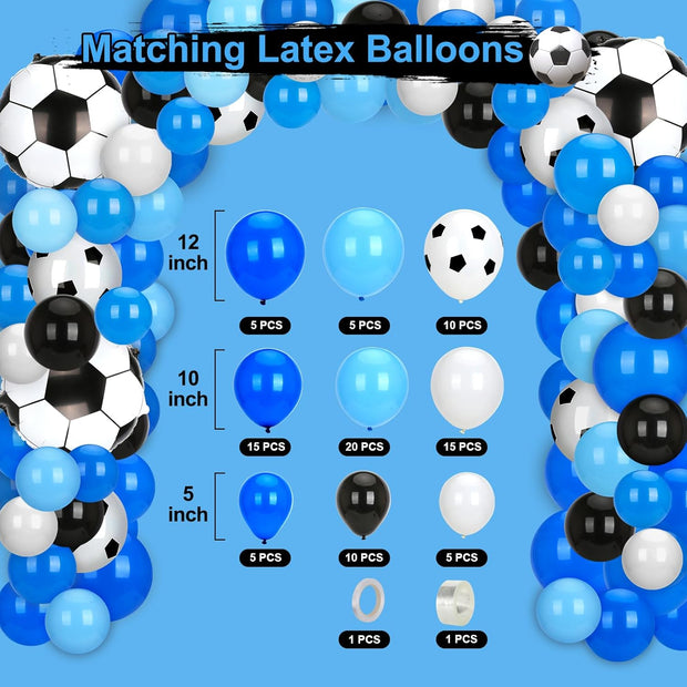 i-emporium Soccer Birthday Party Decorations - 131 Piece Blue Soccer