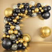 i-emporium Black and Gold Balloons Arch, Silver Balloon Arch and Garland | 116 Pieces