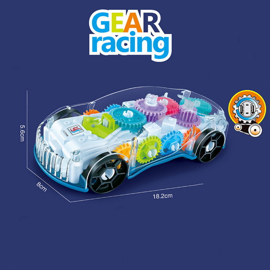 i-emporium Gear Racing Car Toy with Lights, Music & Moving Gears - Kids 3+
