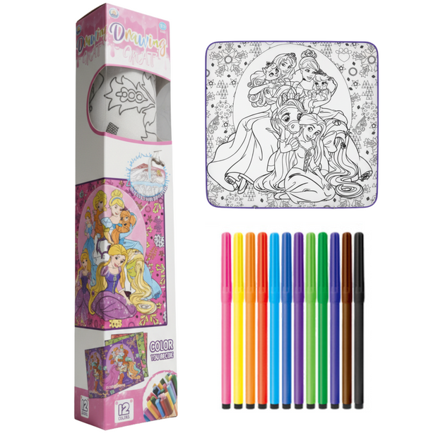 Reusable Princess Washable Coloring Mat for Kids