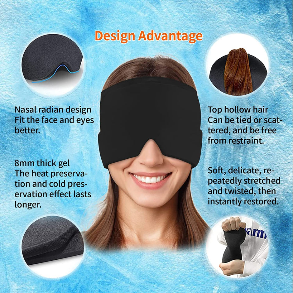 i-emporium Headache Migraine Relief Cap | Hot and Cold Therapy | 360 Deg