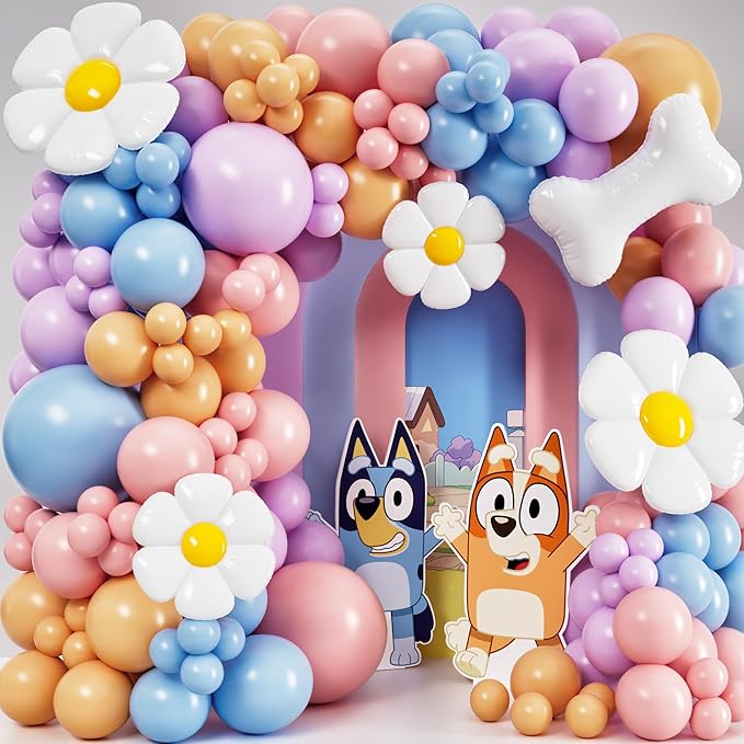 i-emporium Bluey Birthday Party Backdrop 5x3Ft Reusable 3D Print Vinyl