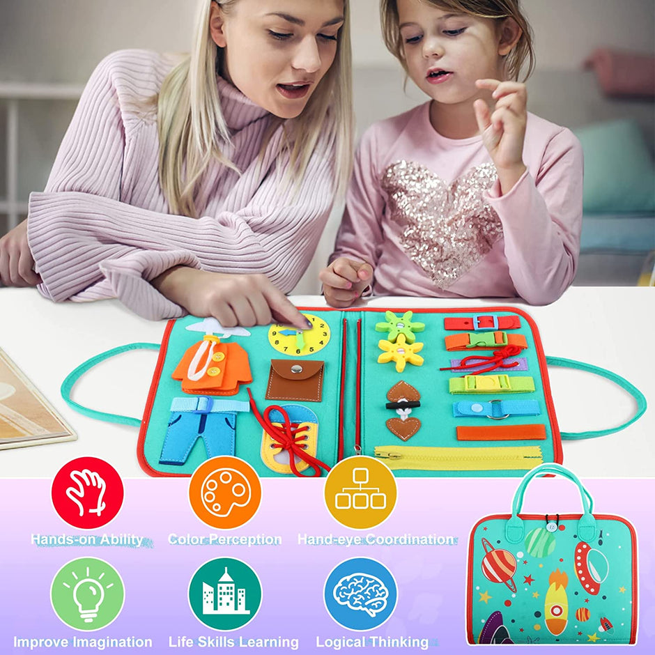 i-emporium Toddler Activity Book Sensory Montessori Activity Board Toy