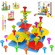 i-emporium Geo Pegs and Peg Board - Educational DIY Stacking Toy (46 pieces)