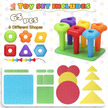 i-emporium Geo Pegs and Peg Board - Educational DIY Stacking Toy (46 pieces)