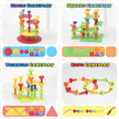 i-emporium Geo Pegs and Peg Board - Educational DIY Stacking Toy (46 pieces)