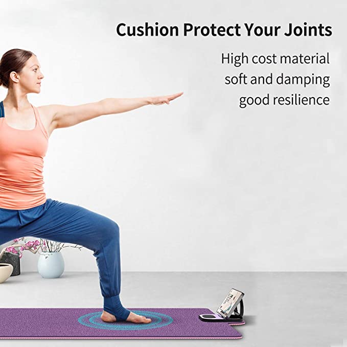 i-emporium Yoga Mat with Built-in Timer and Phone Holder TPE Pink