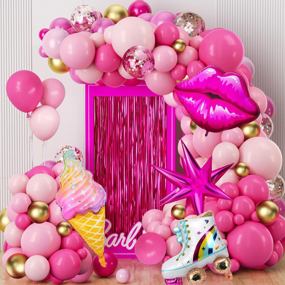 i-emporium Pink Balloon Arch Kit Garland Set for Barbie Princess Theme - 130 Pieces