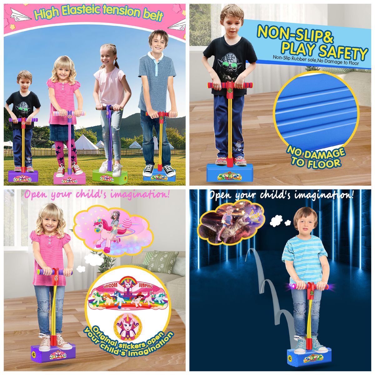 i-emporium Kids Toy Foam Pogo Jumper with DIY Exciting Stickers